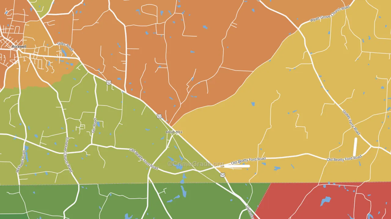 Gold Hill, NC Map of Drug-Related Crime Rates
