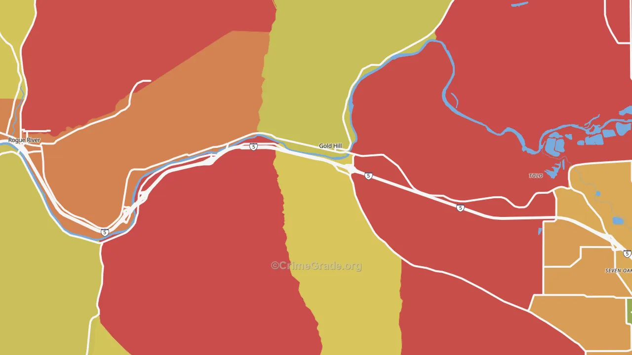 Gold Hill, OR Map of Drug-Related Crime Rates