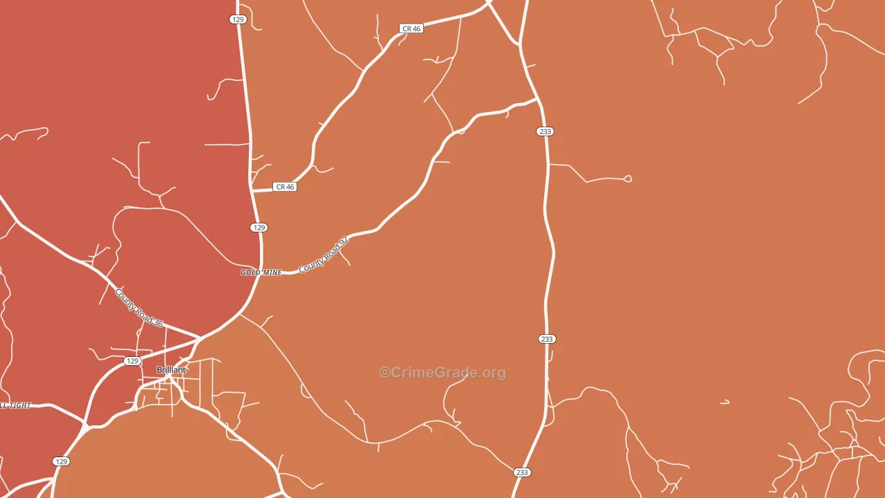 Gold Mine, AL Map of Drug-Related Crime Rates