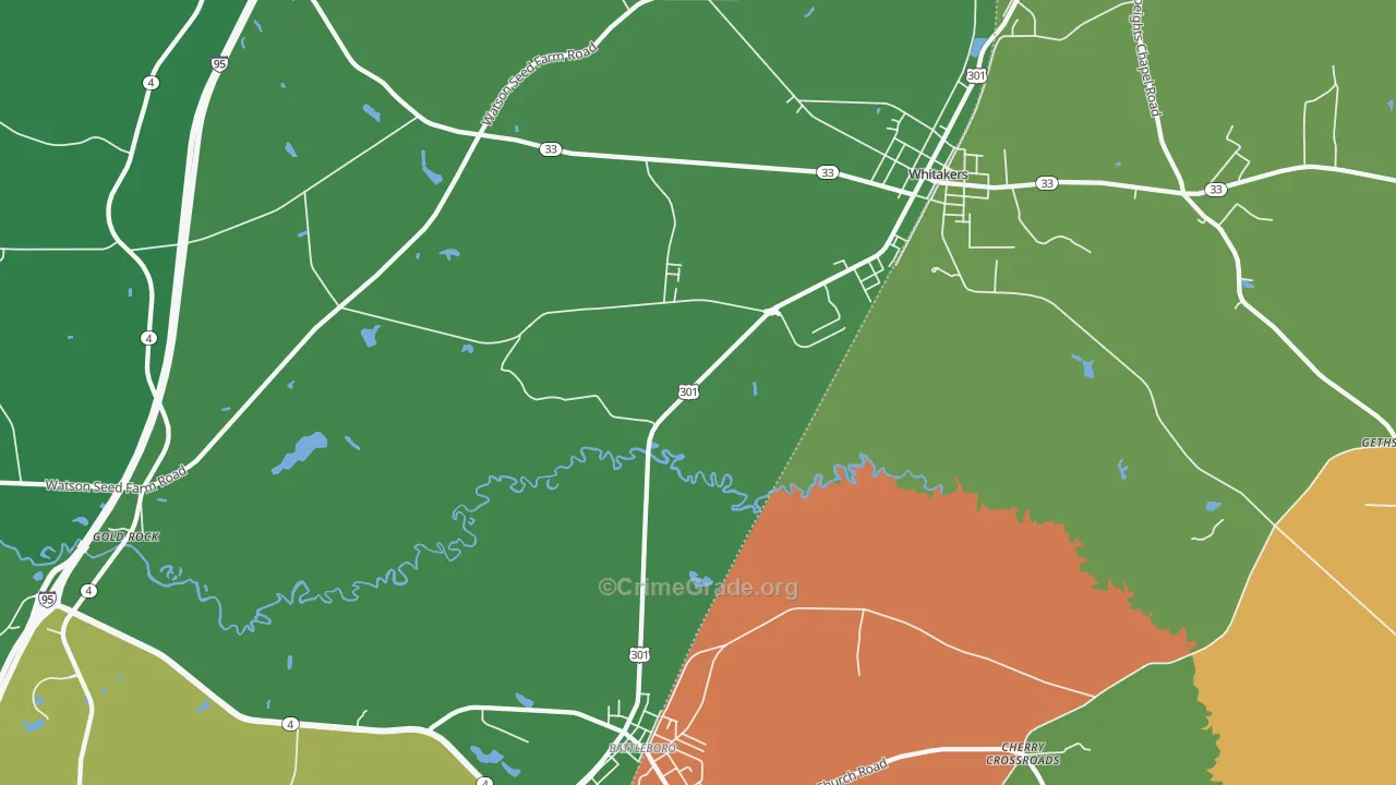 Gold Rock, NC Map of Drug-Related Crime Rates