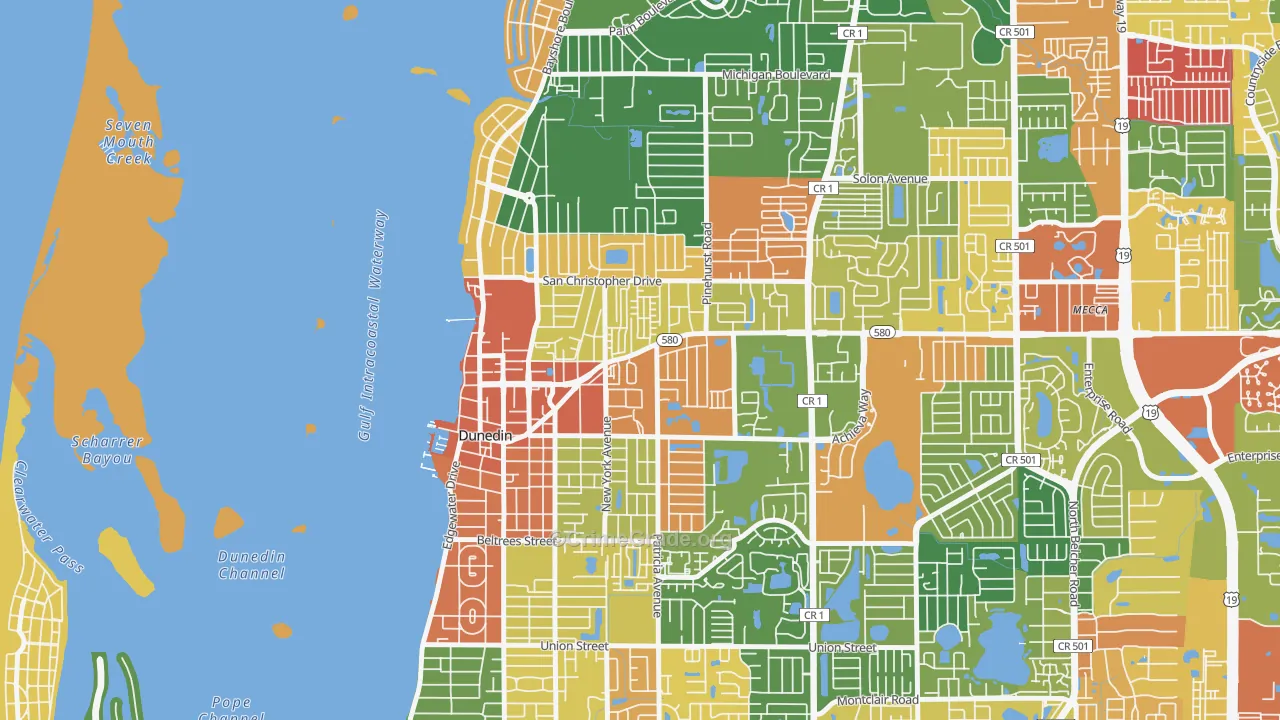 Golden Crest, Dunedin, FL Map of Drug-Related Crime Rates