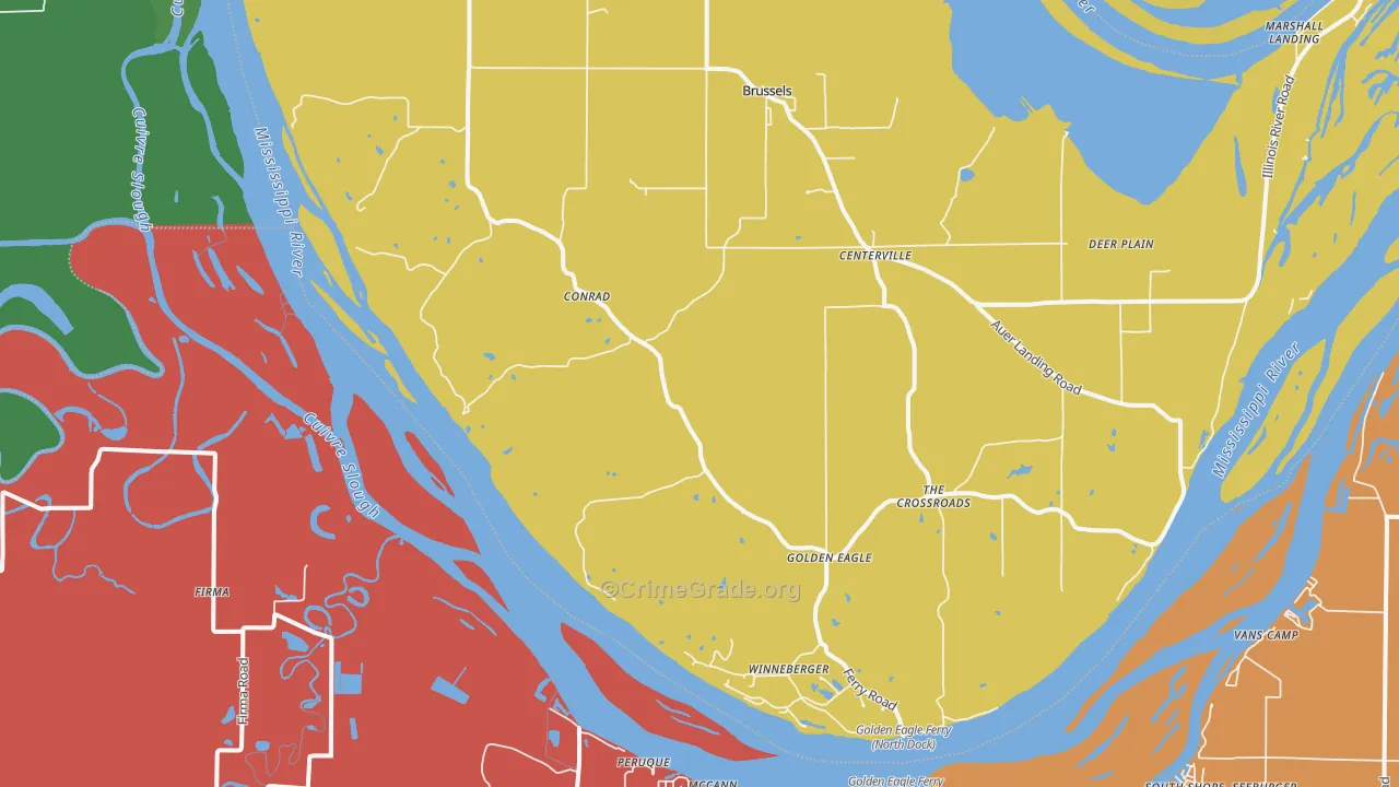 Golden Eagle, IL Map of Drug-Related Crime Rates