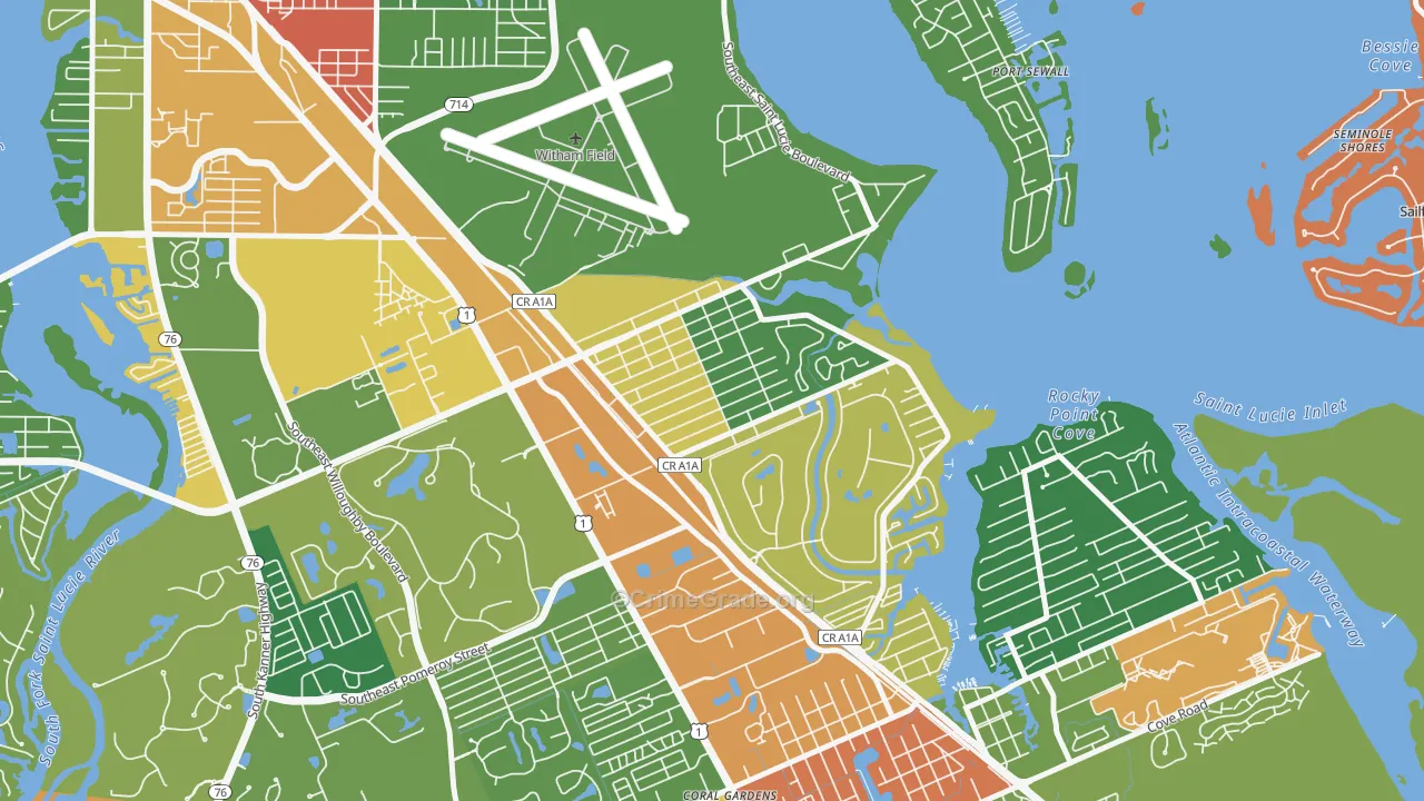 Golden Gate, Stuart, FL Map of Drug-Related Crime Rates
