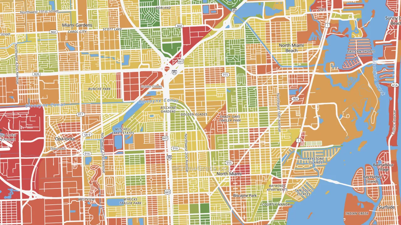 Golden Glades, FL Map of Drug-Related Crime Rates