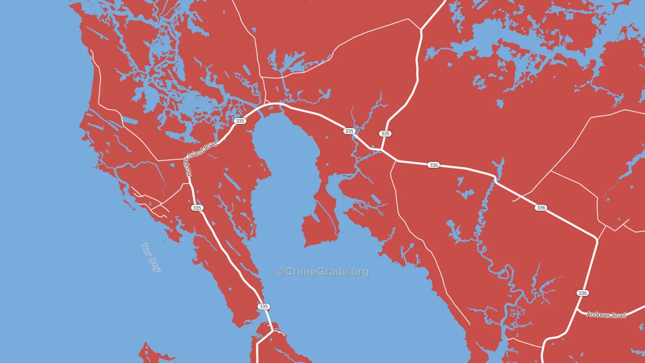 Golden Hill, MD Map of Drug-Related Crime Rates