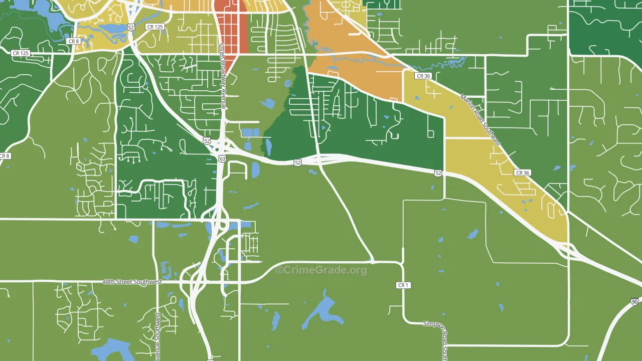 Golden Hill, MN Map of Drug-Related Crime Rates