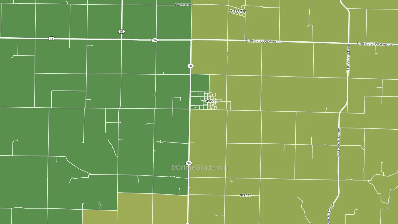 Golden, IL Map of Drug-Related Crime Rates
