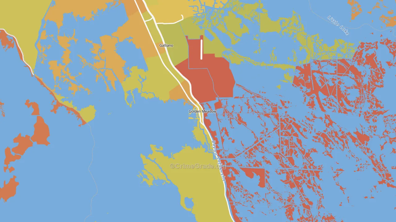 Golden Meadow, LA Map of Drug-Related Crime Rates