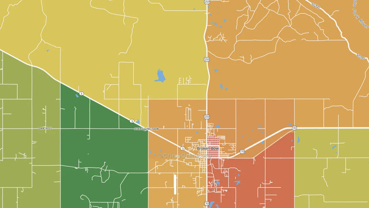 Golden, OK Map of Drug-Related Crime Rates