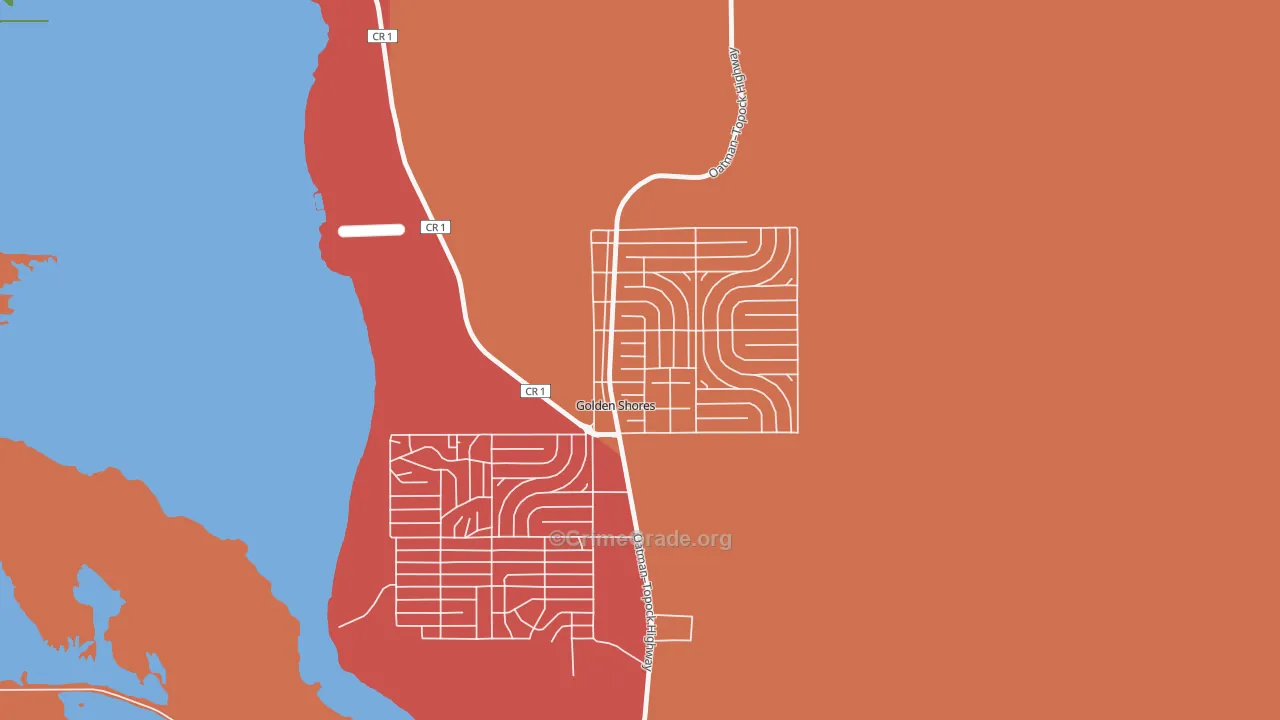 Golden Shores, AZ Map of Drug-Related Crime Rates