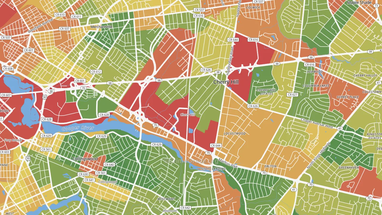 Golden Triangle, NJ Map of Drug-Related Crime Rates