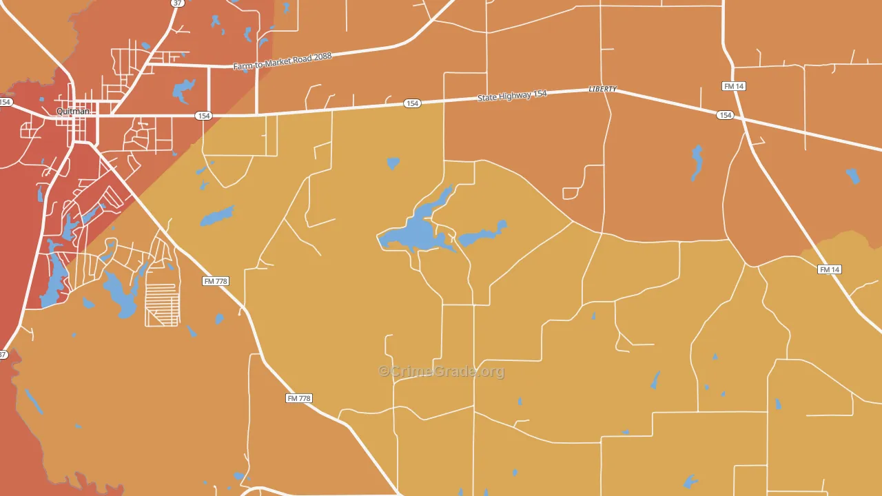Golden, TX Map of Drug-Related Crime Rates