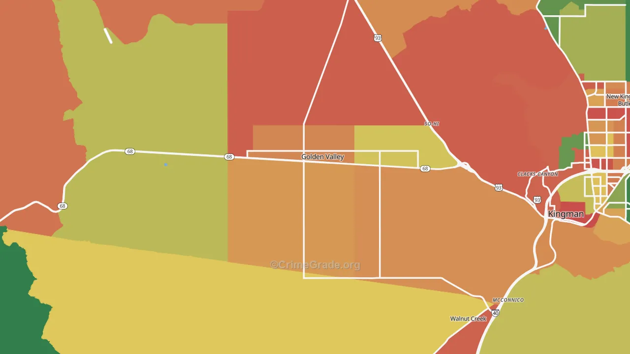 Golden Valley, AZ Map of Drug-Related Crime Rates