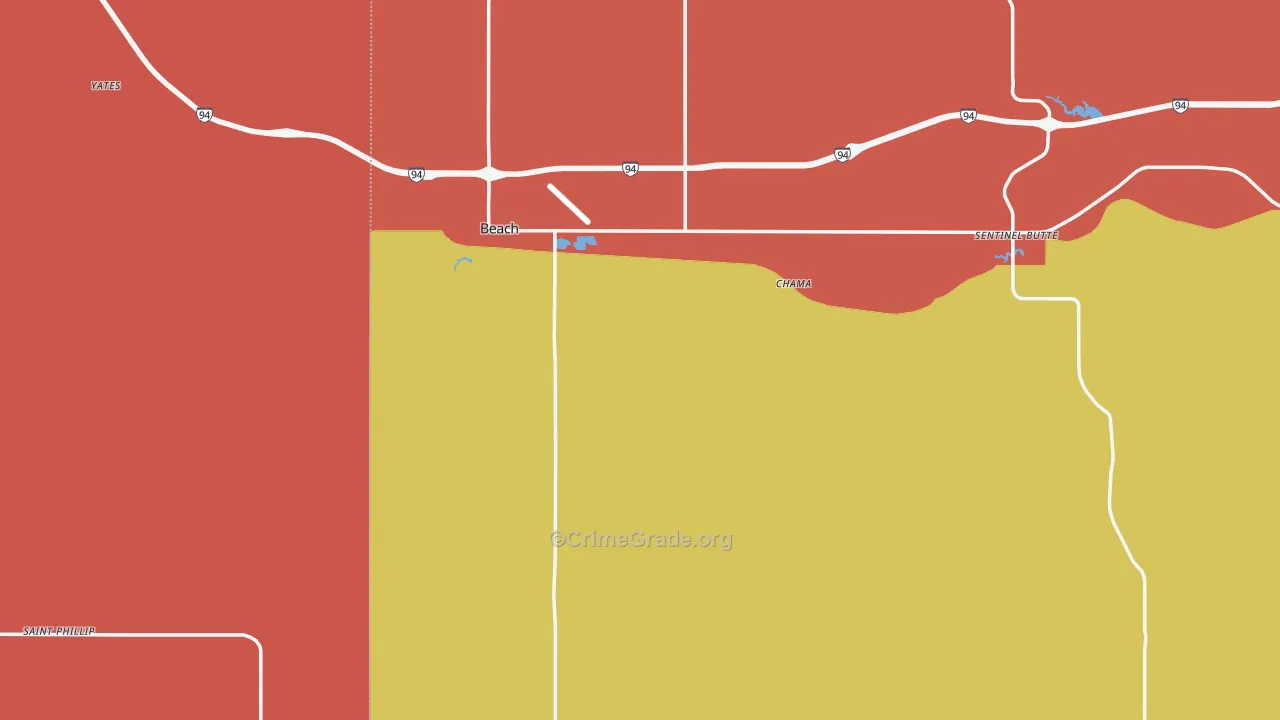 Golden Valley County, ND Map of Drug-Related Crime Rates