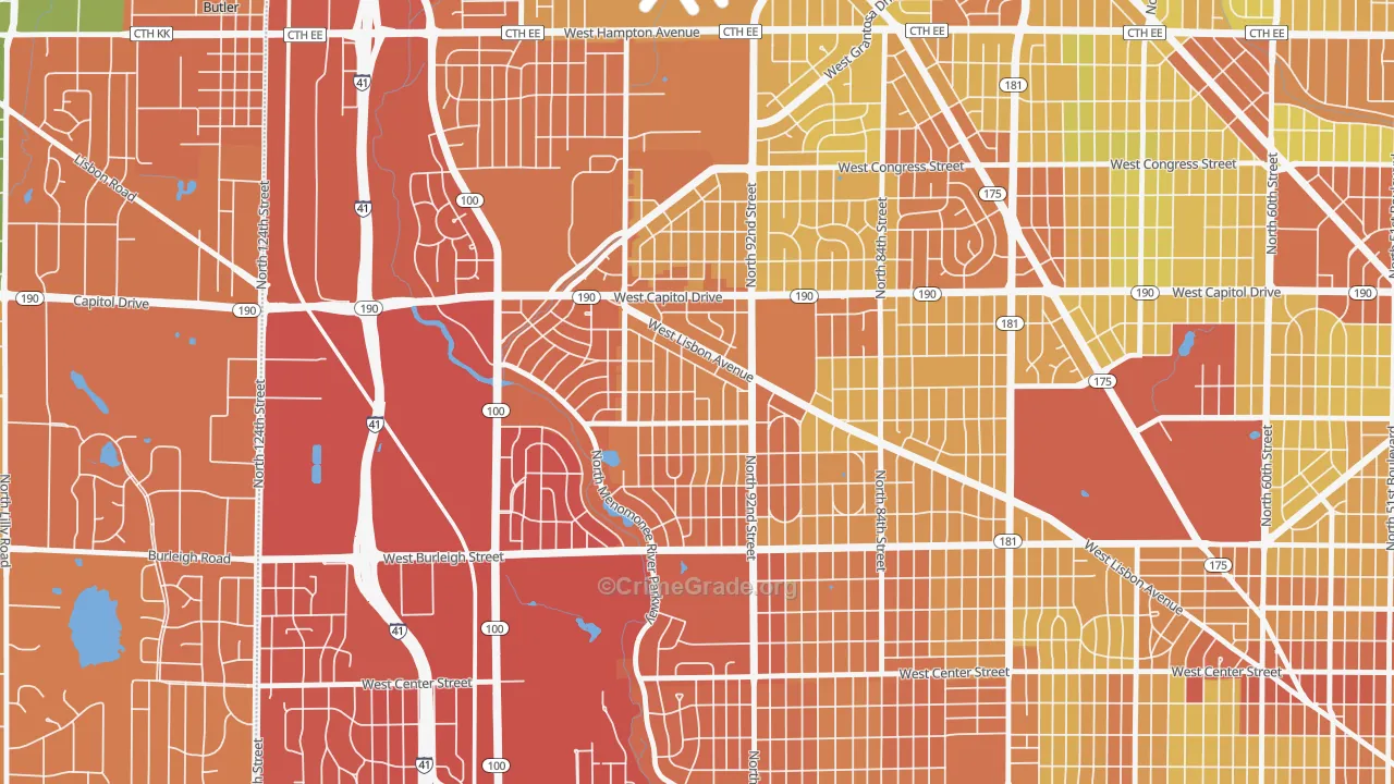 Golden Valley, Milwaukee, WI Map of Drug-Related Crime Rates
