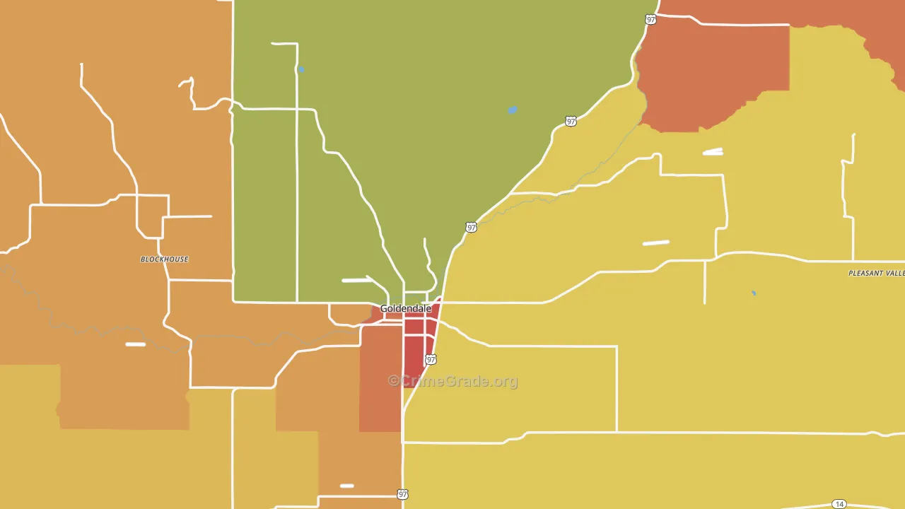 Goldendale, WA Map of Drug-Related Crime Rates