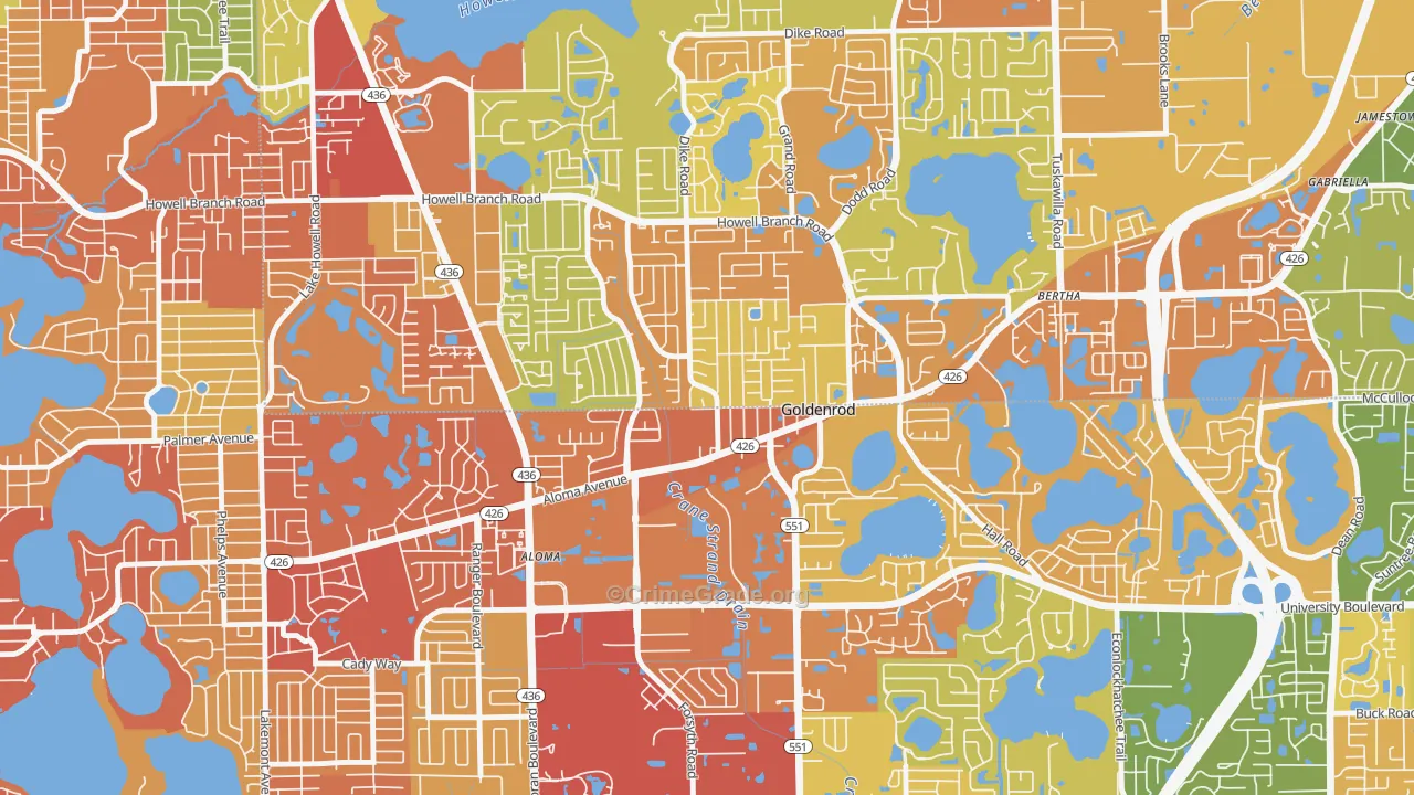 Goldenrod, FL Map of Drug-Related Crime Rates