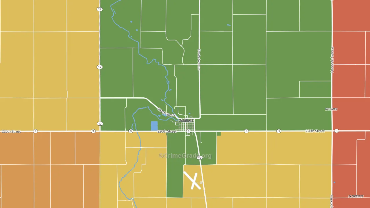 Goldfield, IA Map of Drug-Related Crime Rates