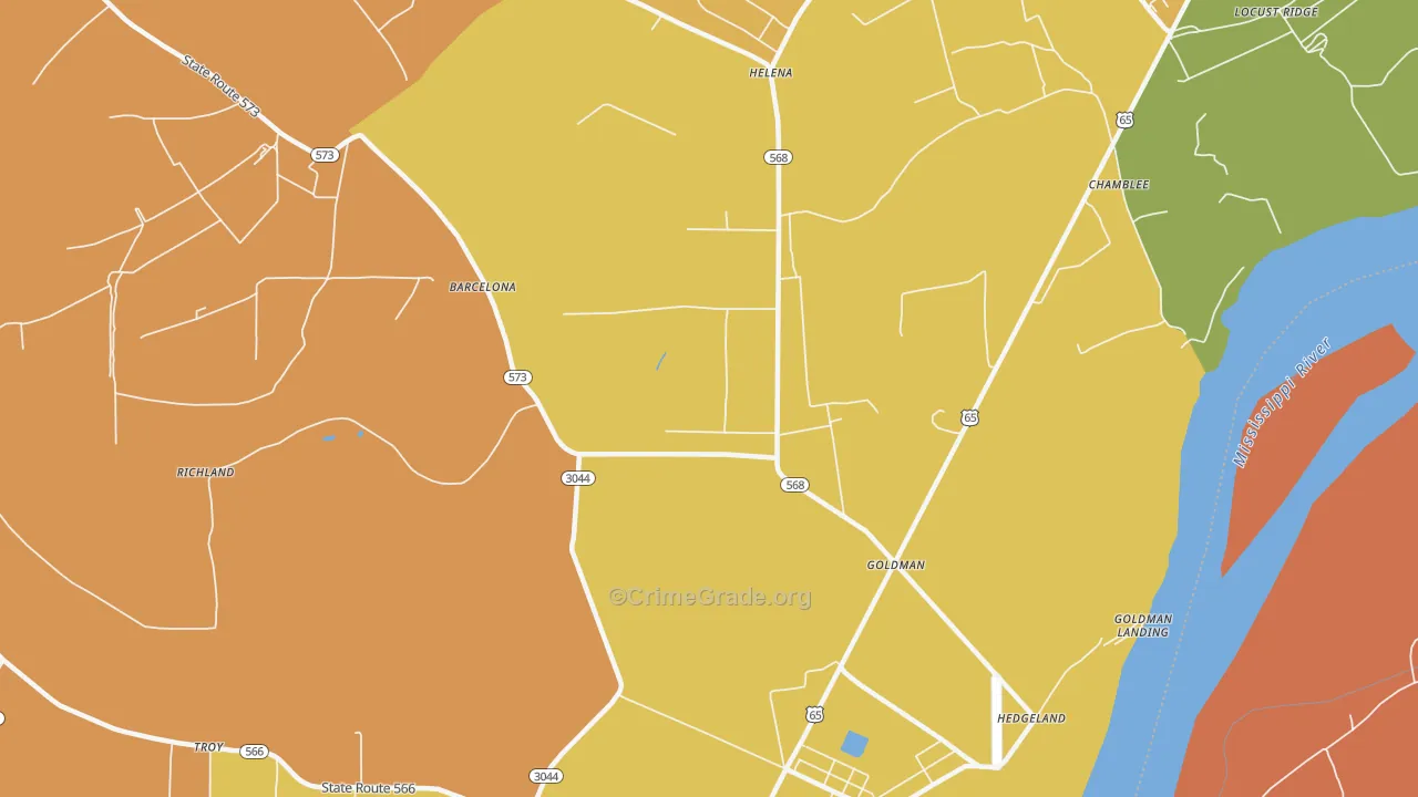 Goldman, LA Map of Drug-Related Crime Rates