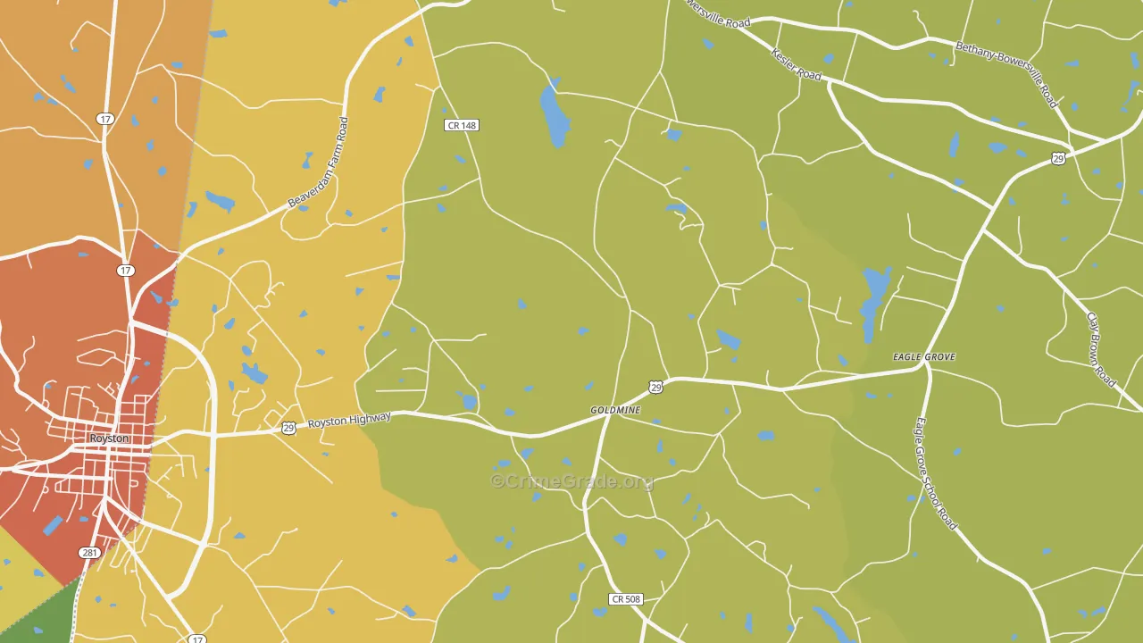 Goldmine, GA Map of Drug-Related Crime Rates