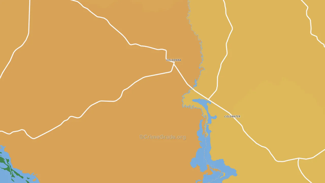 Goldonna, LA Map of Drug-Related Crime Rates