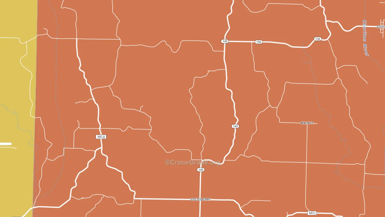 Goldsberry, MO Map of Drug-Related Crime Rates