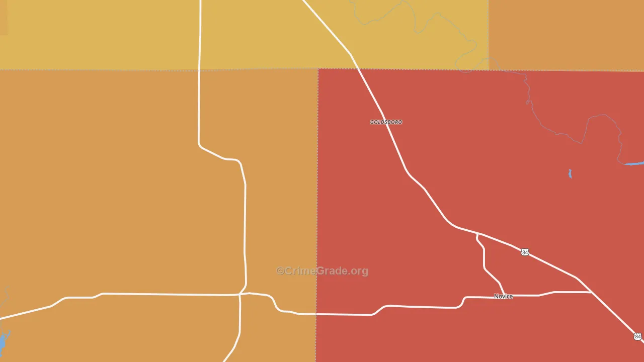 Goldsboro, TX Map of Drug-Related Crime Rates