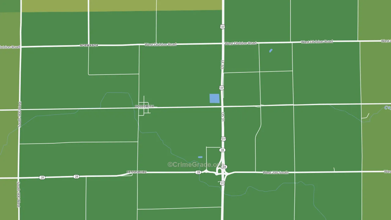 Goldsmith, IN Map of Drug-Related Crime Rates