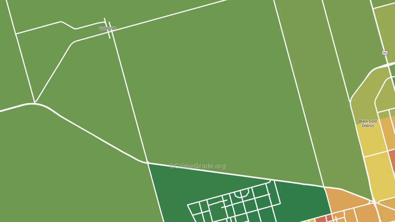 Goldsmith, TX Map of Drug-Related Crime Rates