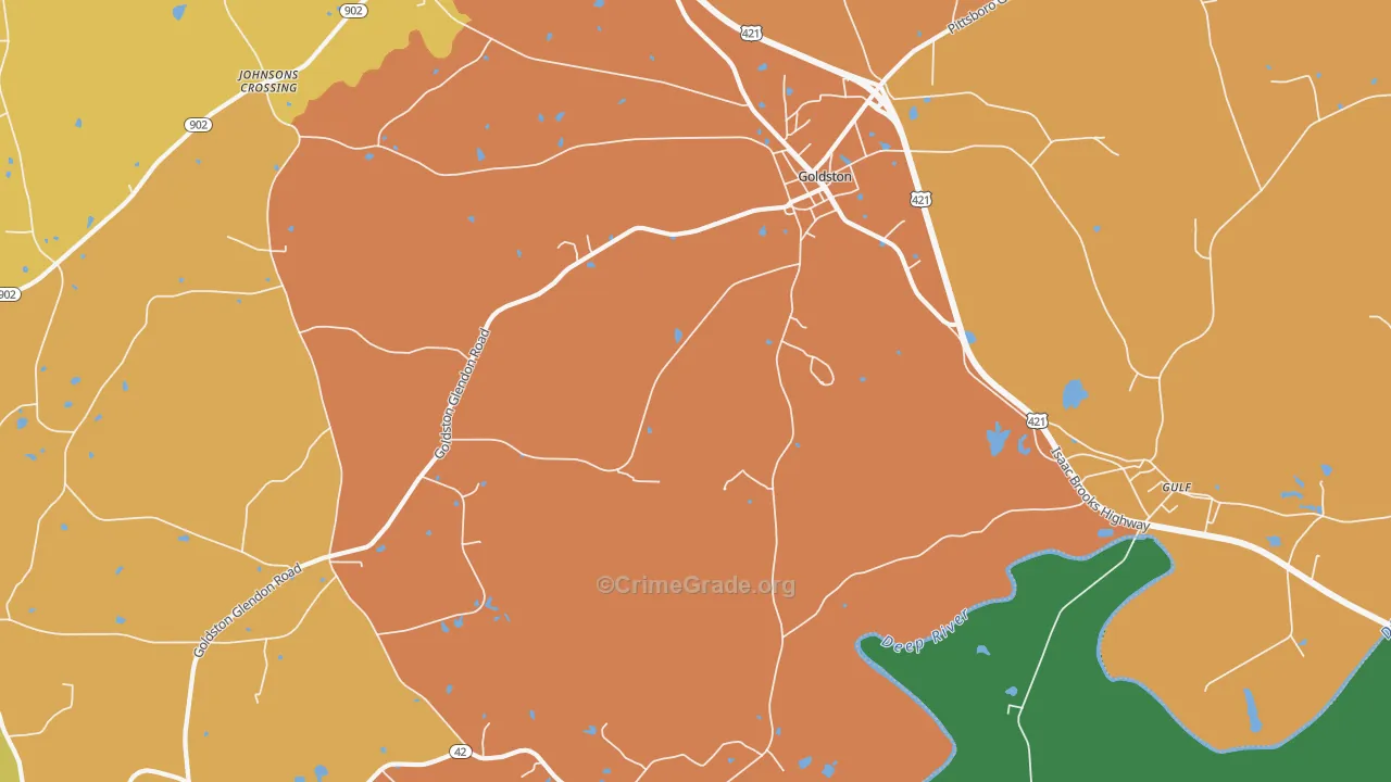 Goldston, NC Map of Drug-Related Crime Rates