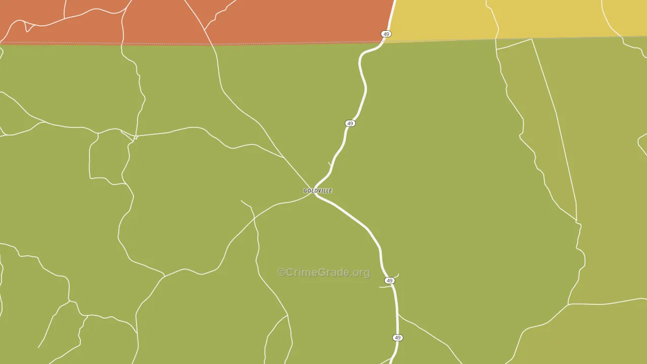 Goldville, AL Map of Drug-Related Crime Rates