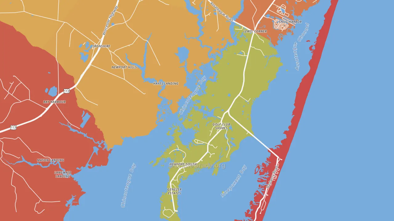 Golf Club Shores, MD Map of Drug-Related Crime Rates