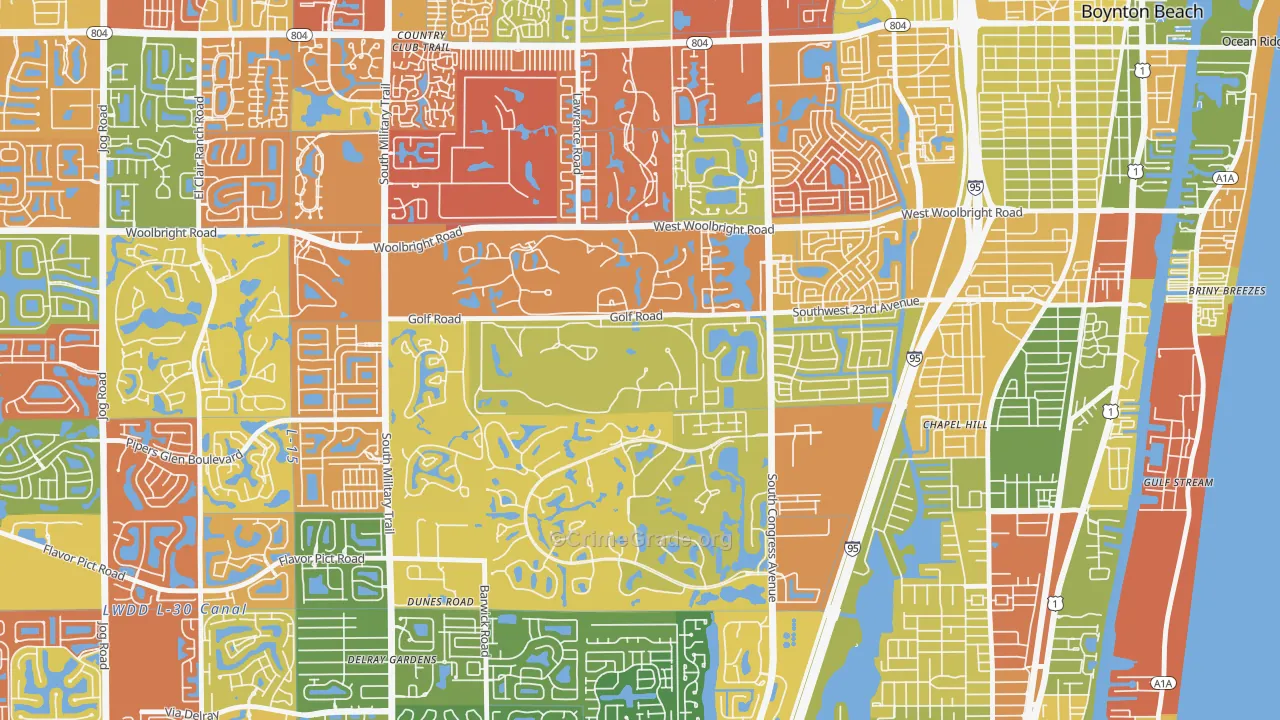 Golf, FL Map of Drug-Related Crime Rates