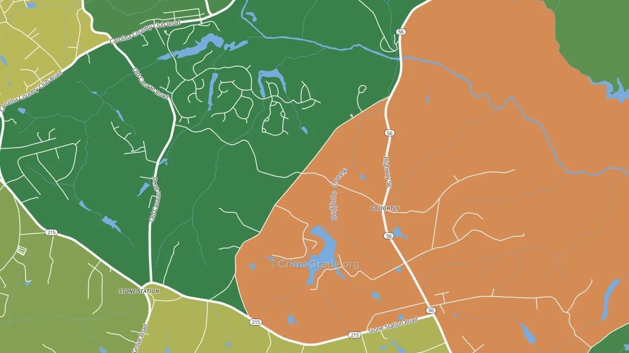 Golightly, SC Map of Drug-Related Crime Rates