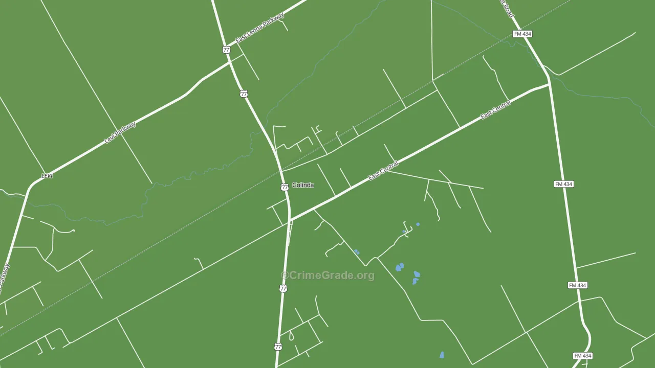 Golinda, TX Map of Drug-Related Crime Rates