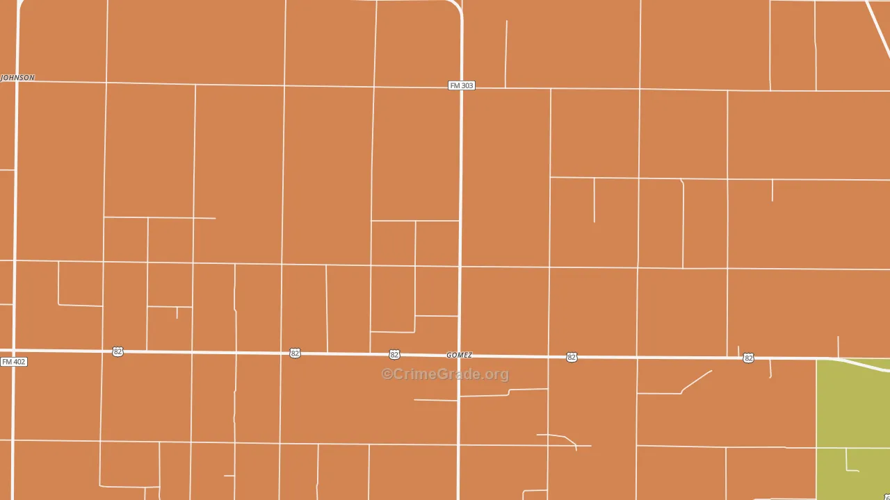 Gomez, TX Map of Drug-Related Crime Rates