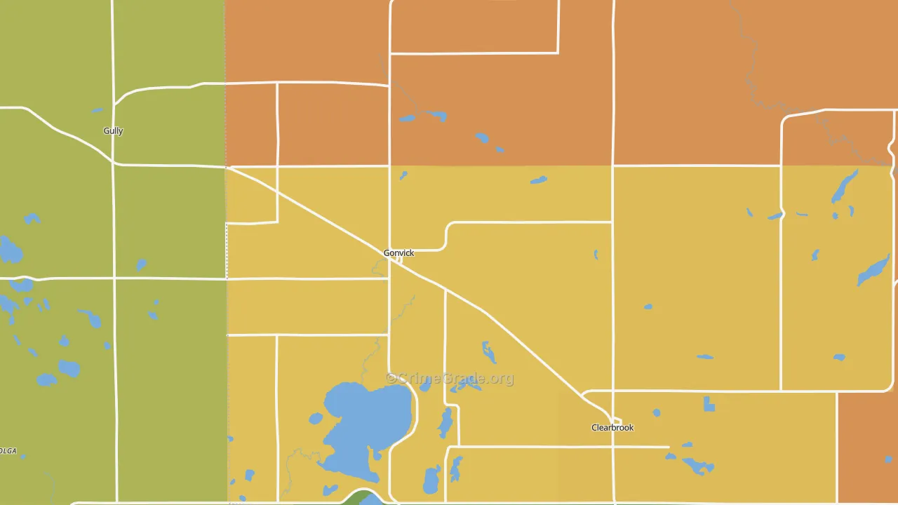 Gonvick, MN Map of Drug-Related Crime Rates