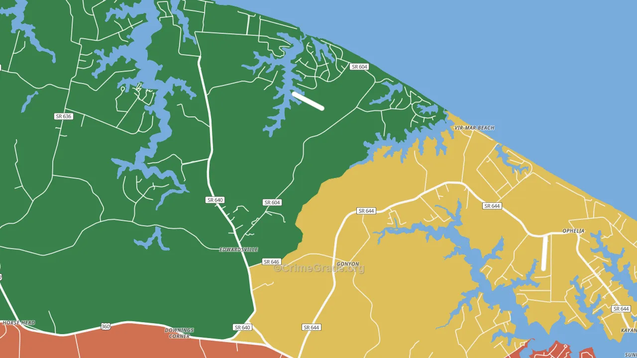 Gonyon, VA Map of Drug-Related Crime Rates