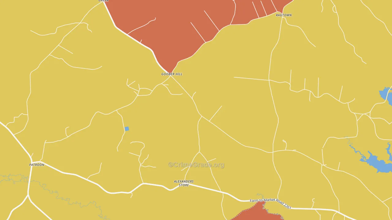 Goober Hill, TX Map of Drug-Related Crime Rates