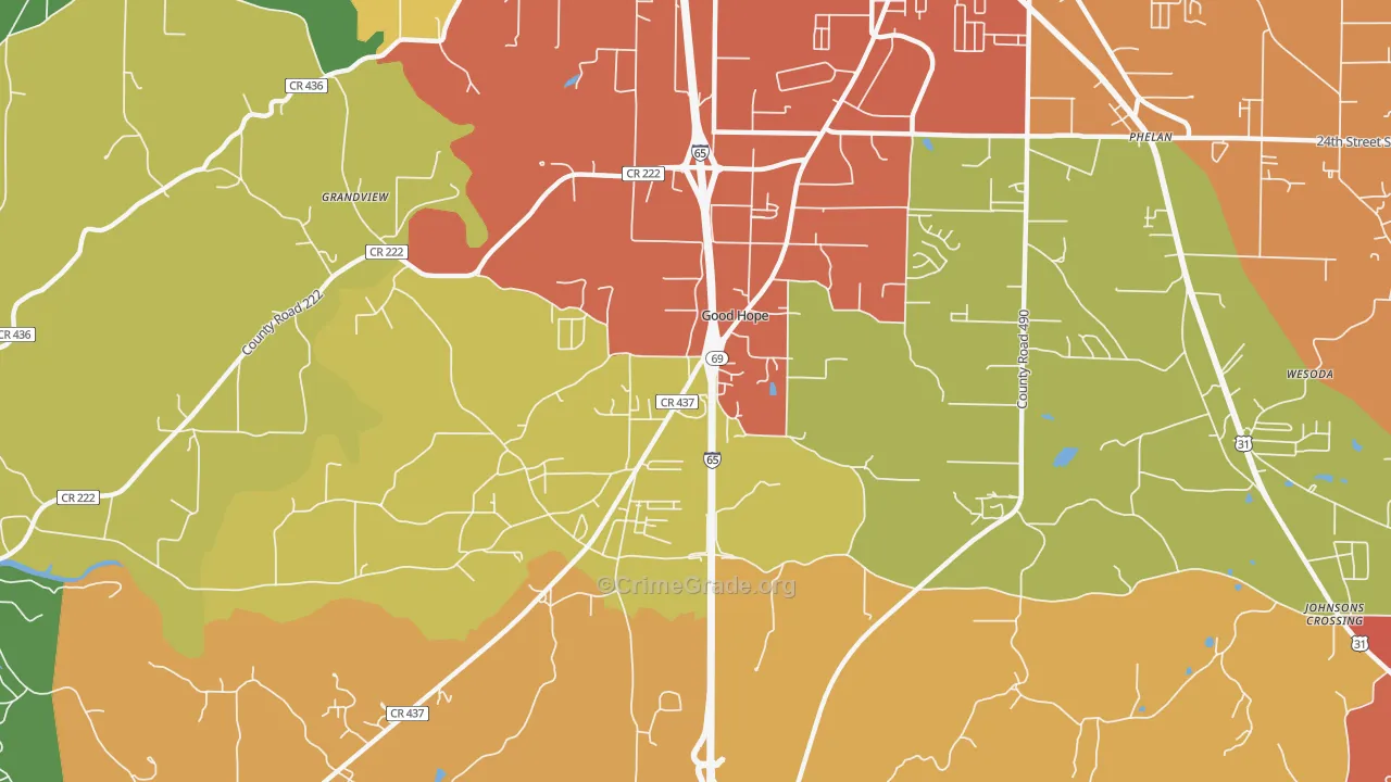 Good Hope, AL Map of Drug-Related Crime Rates