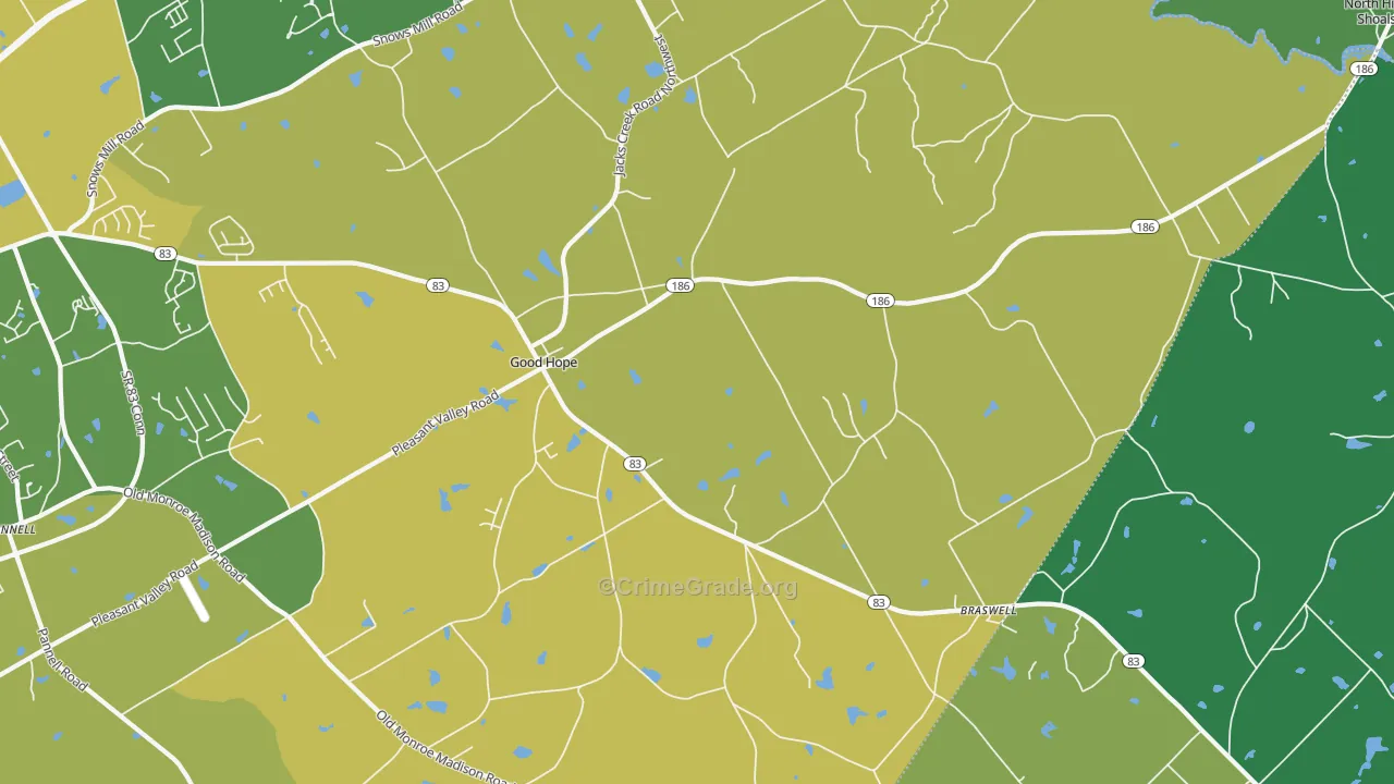 Good Hope, GA Map of Drug-Related Crime Rates
