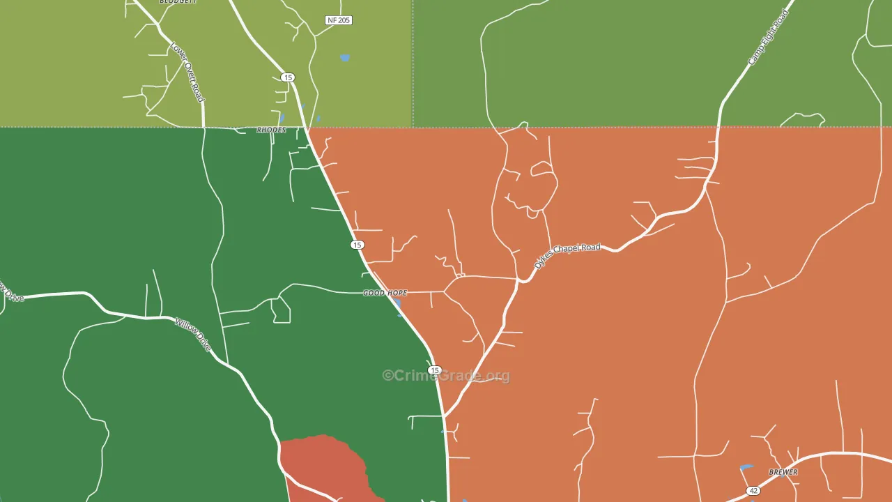 Good Hope, MS Map of Drug-Related Crime Rates