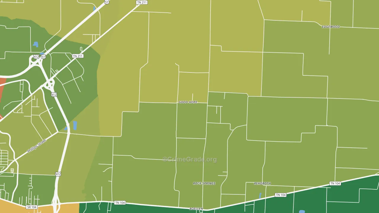 Good Hope, TN Map of Drug-Related Crime Rates