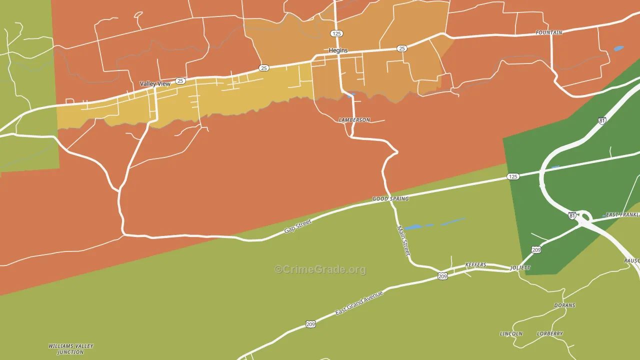 Good Spring, PA Map of Drug-Related Crime Rates