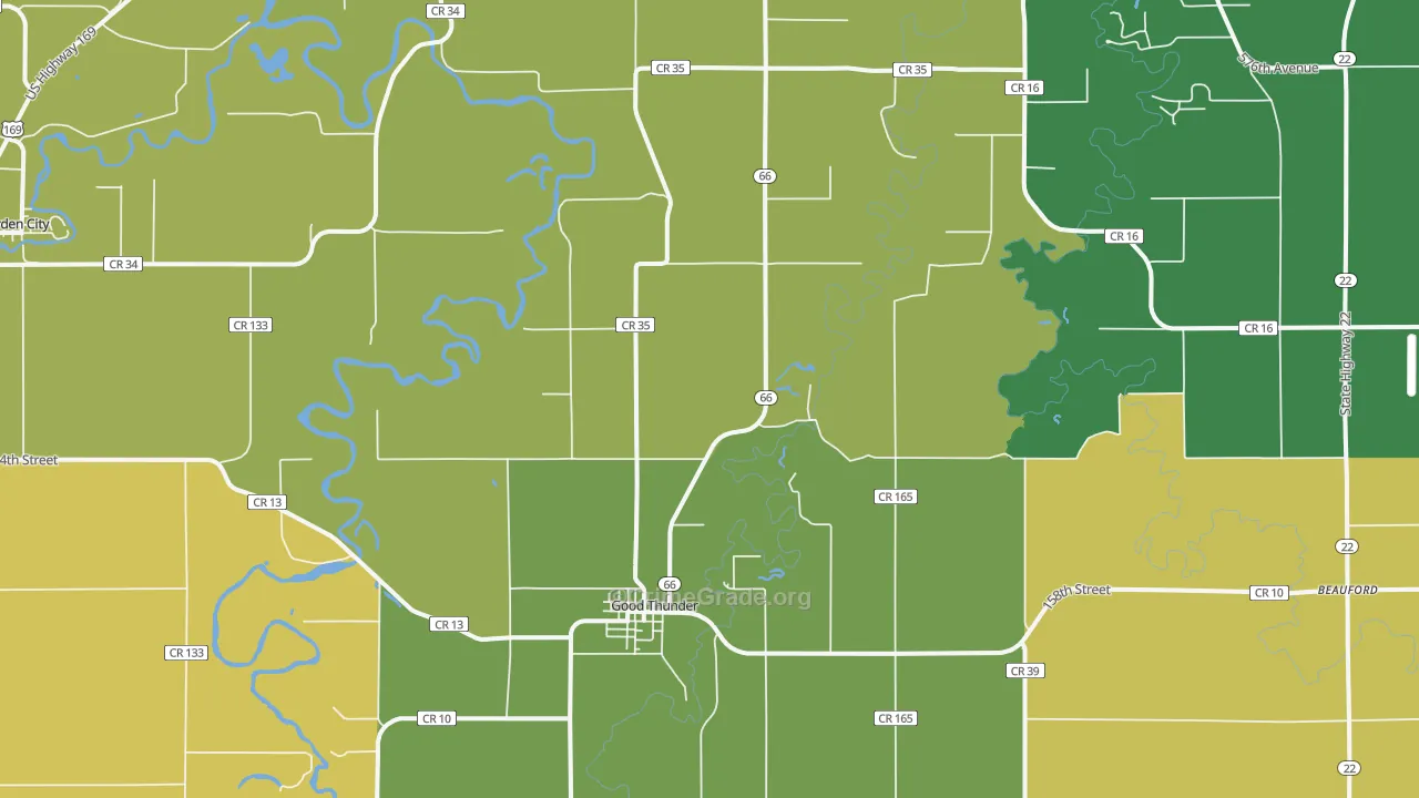 Good Thunder, MN Map of Drug-Related Crime Rates