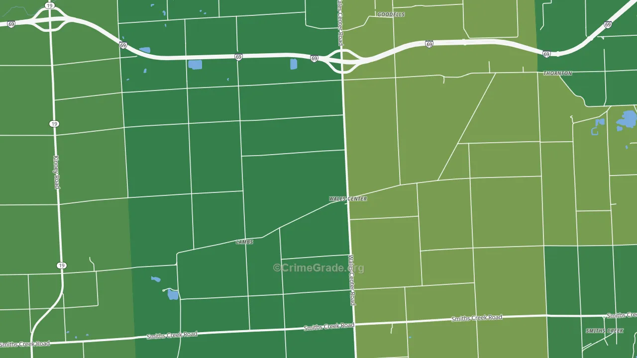 Goodells, MI Map of Drug-Related Crime Rates