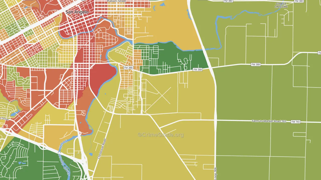 Goodfellow Afb, TX Map of Drug-Related Crime Rates