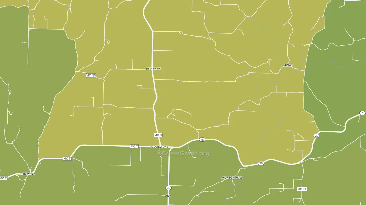 Goodhope, MO Map of Drug-Related Crime Rates