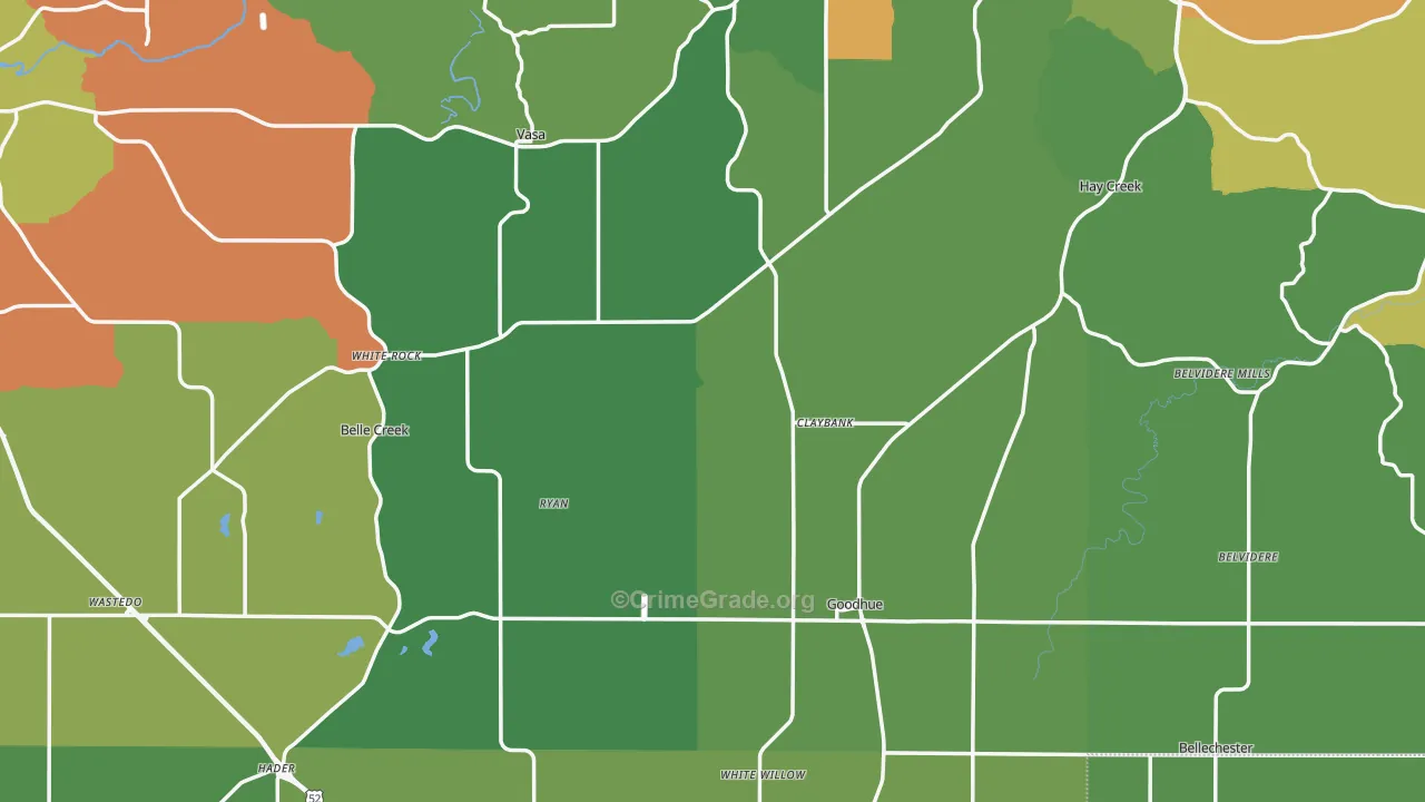 Goodhue County, MN Map of Drug-Related Crime Rates