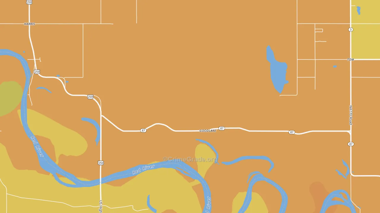 Goodlake, OK Map of Drug-Related Crime Rates